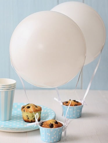 decorar con globos cupcakes