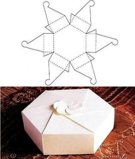 caja regalo casera hexagono
